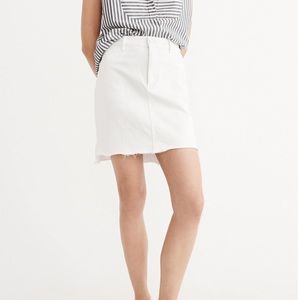 Abercrombie White Denim Step-hem Skirt
